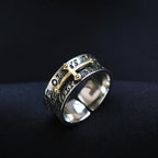 Retro Cross Graffiti Ring For Men Women Punk Gothic Adjustable Ring Rock Hiphop Unisex Jewelry Accessories Man Gift