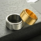 Stainless Steel Heart Spinner Ring Buddhism