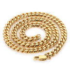 Gold Stainless Steel Cuban Chain Necklace 4-8MM