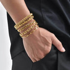 Gold Chunky Chain Bracelet — Stainless Steel