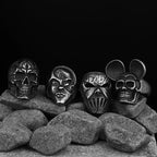 Motorcyclist Skull Ring — Stainless Steel