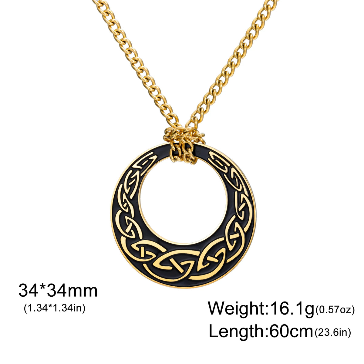 Viking Witch Knot Amulet Pendant Necklace — Rope Chain