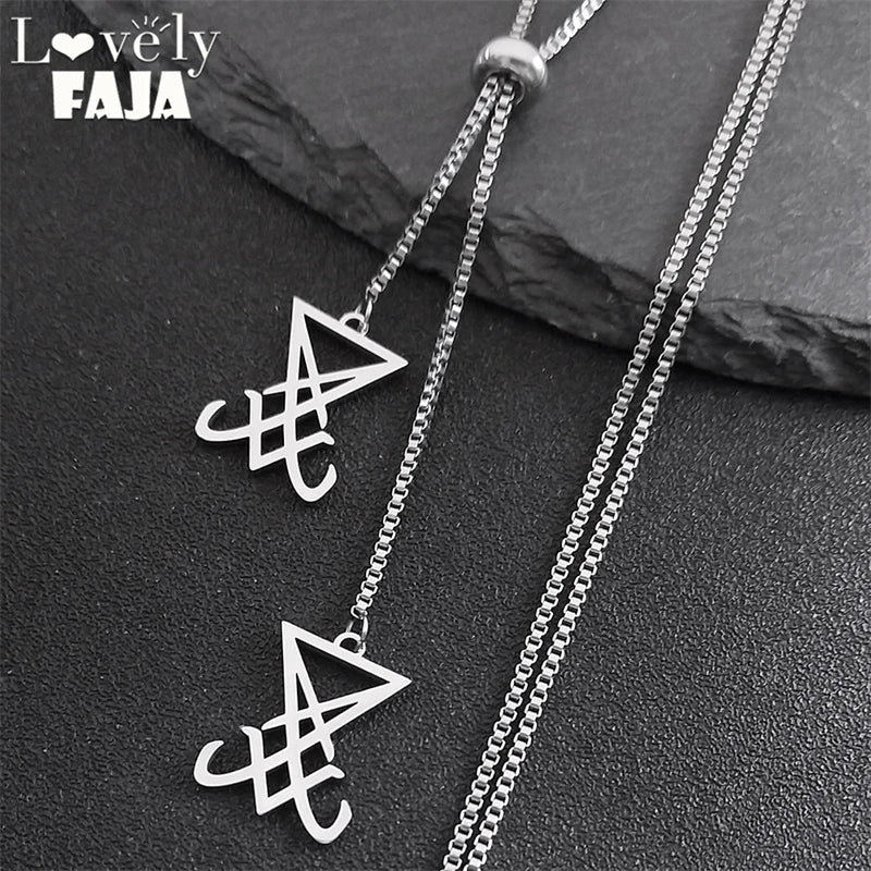 Sigil Lucifer Chain Necklace — Stainless Steel