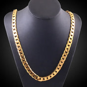 Iced Out 8mm Gold-Tone Classic Chain Pendant Necklace