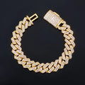 Iced Out Cuban Chain Necklace Stainless Steel 14MM