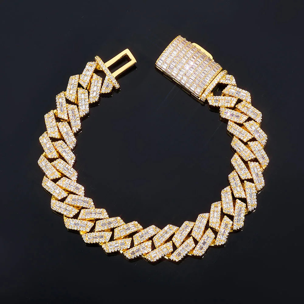 Iced Out Cuban Chain Necklace Stainless Steel 14MM