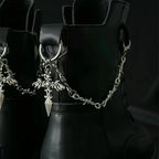 2Pcs Gothic Retro Spear Shaped Pendant Boot Chain Silver Metal Detachable Shoe Chain punk Boot Decoration Accessories