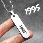 Year of Birth Tags Men Necklace With Pendant Stainless Steel Jewelry for Fashion Women Punk HipHop Accessories Gifts
