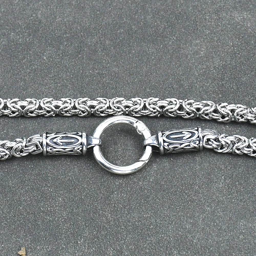 Viking amulet Jewelry Nordic viking rune with thor hammer pendant necklace with stainless steel -king chain