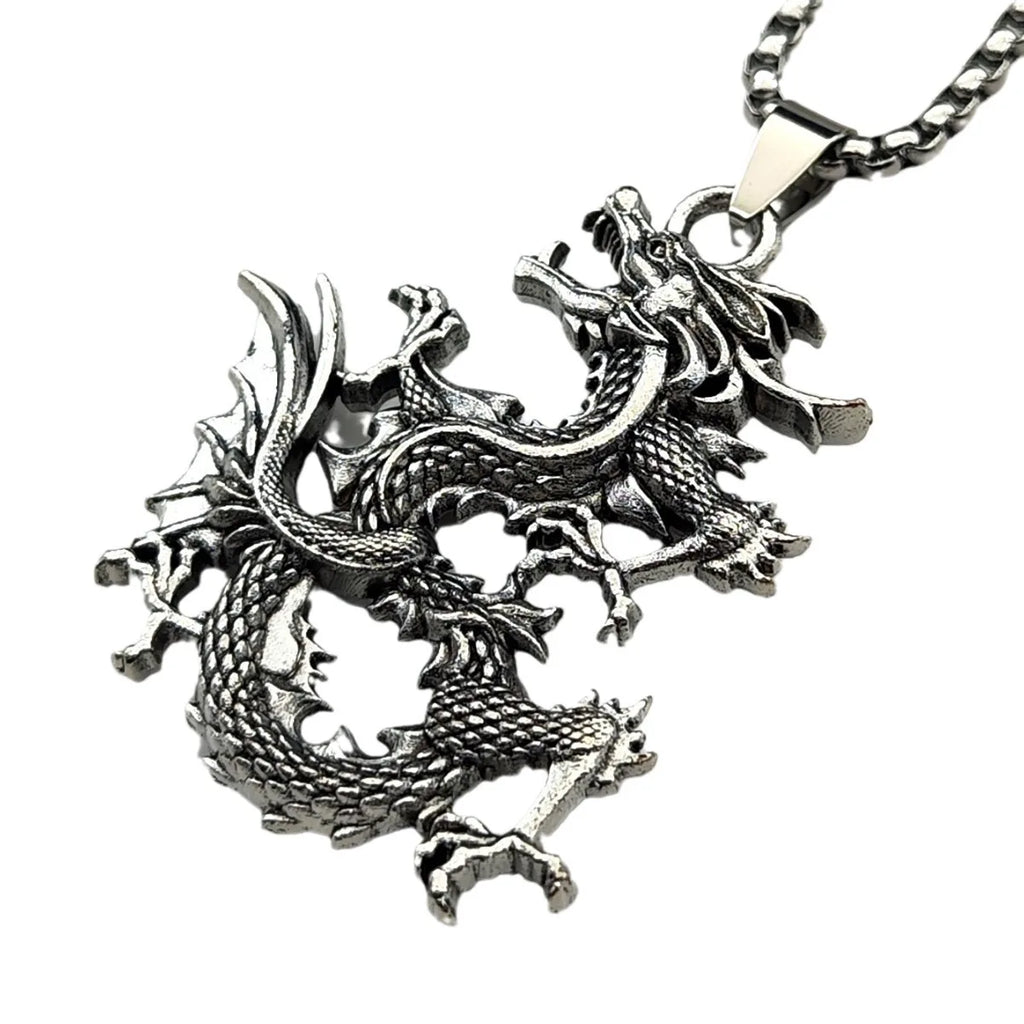 Dragon Zodiac Steel Pendant Chinese Style Retro
