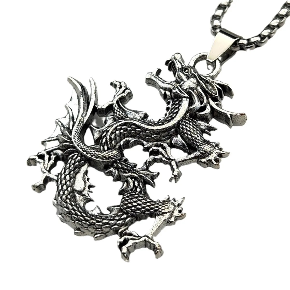 Dragon Zodiac Steel Pendant Chinese Style Retro
