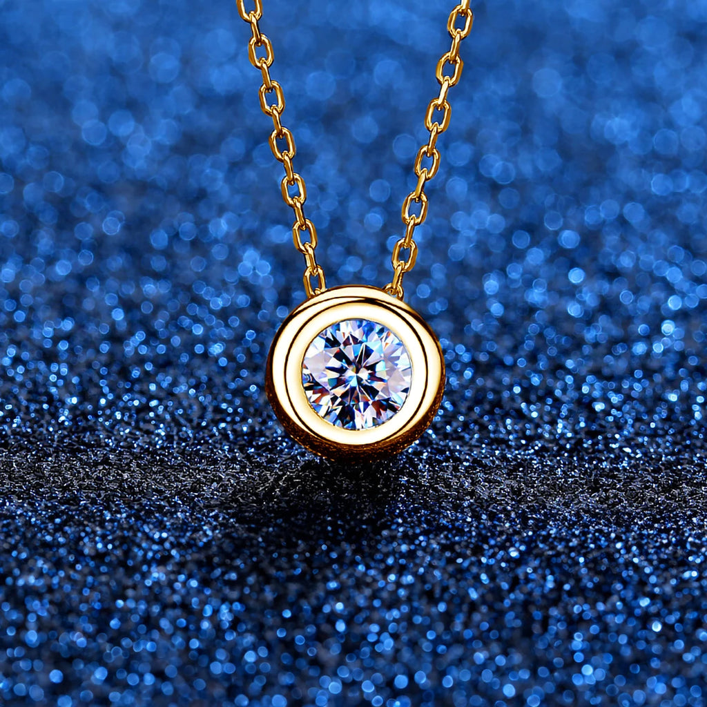 AU750 Real 18K Gold Moissanite Diamond Necklace Fine Jewelry For Woman Wedding Proposal Gift Present