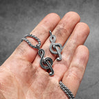 Music Symbol Gemstone Pendant — Stainless Steel