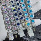 Tennis Chain Bracelet Gemstone Cluster