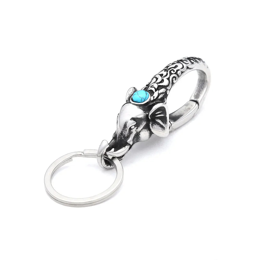 Lion Head Keychain — Stainless Steel