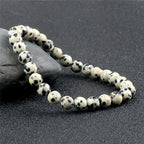 Fashion 4/6/8mm Stone Beads Prayer Bracelets For Women Men Spotted Stone Dalmatian Bead Bangle Yoga Healing Friend