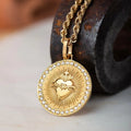 Elegant Gold Color Sacred Heart Pendant for Women Men Flaming Sacred Heart Jesus Cross Necklace With Rhinestones CZ Necklace