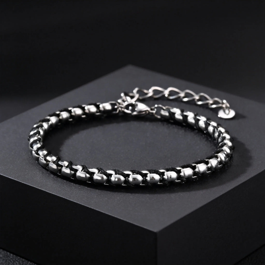 Twisted Rope Chain Link Bracelet — Stainless Steel