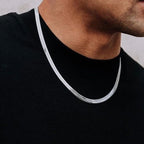 Snake Flat Chain Choker Necklace 5mm — Stainless Steel