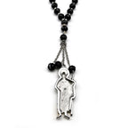 San Judas Tadeo Car Pendant Stainless Steel Gold Silver Color Saint Jude Thaddeus Glass Prayer Beads Chain Amulet Jewelry Gift