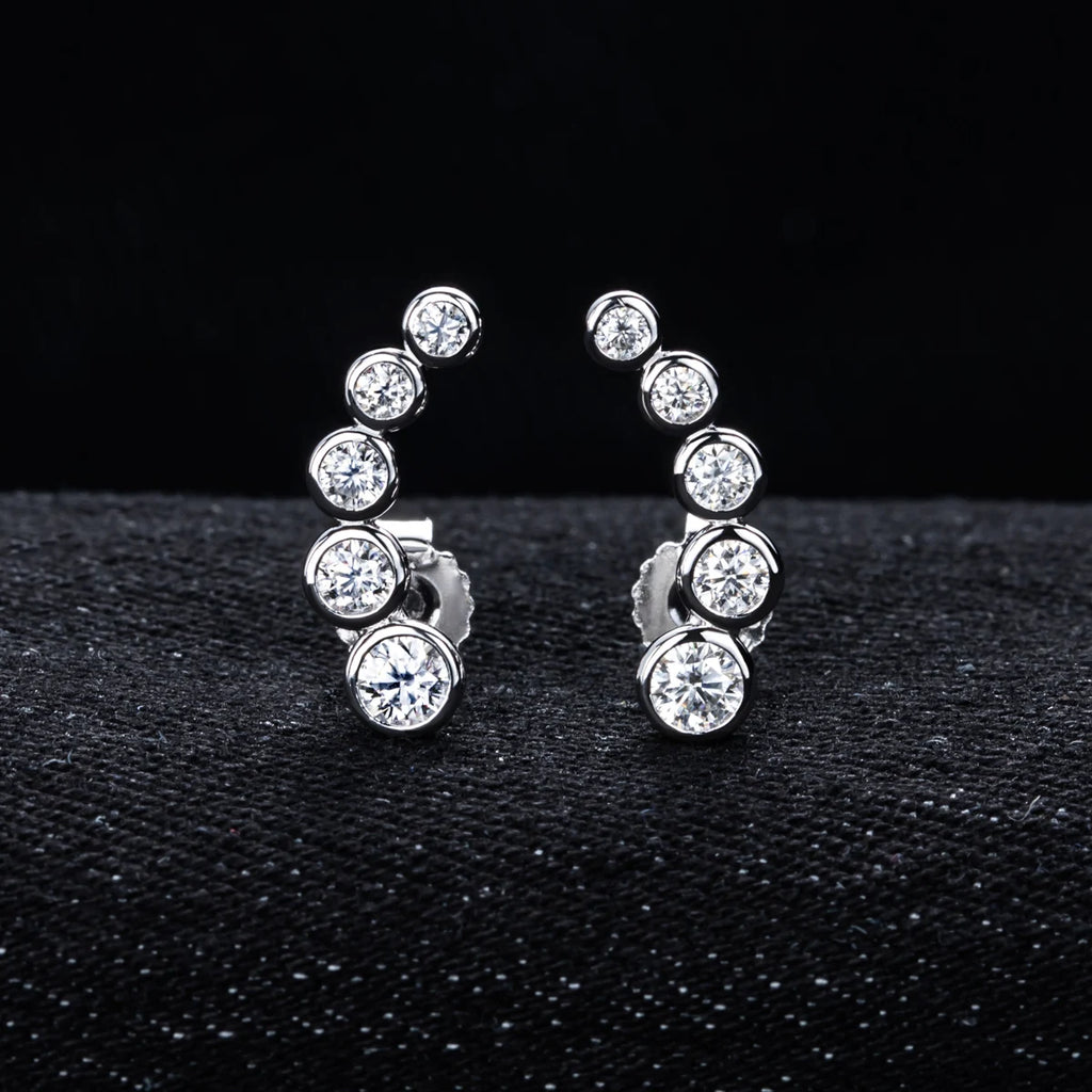 Iced Out Stud Earrings — 925 Silver