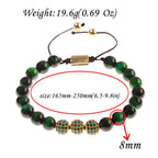 Luxury Micro Pave CZ 8mm Disco Charm Men Bracelet Classic Hematite Beaded Woven Bracelets Bileklik Women Jewelry