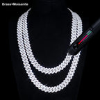 Gold Cuban Chain Necklace Moissanite 12MM Iced Out