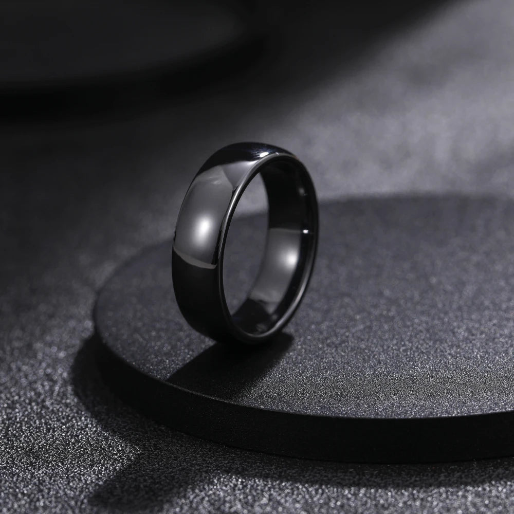 Kolmnsta 2/4/6mm Black Brushed Fashion Ceramic Ring Women Men Wedding Rings Engagement Band Female Jewelry bague Plus