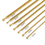 Punk Style Double Woven Six Sided Cuban Chain Stainless Steel Necklace Basic Hip Hop Men's Necklace Fashion Jewelry Accessories