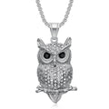 Iced Out Owl Gold Pendant Necklace