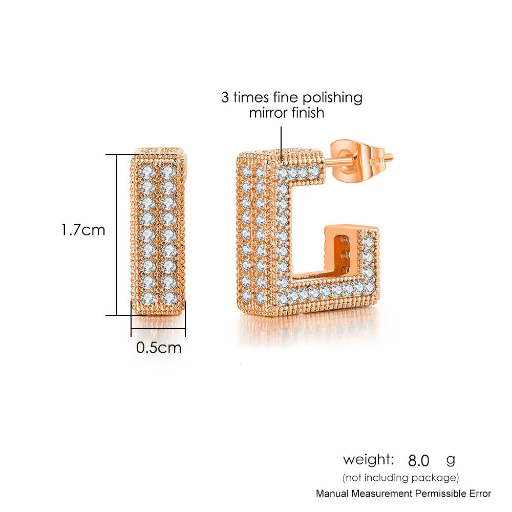 Iced Out Stud Earrings — Gold