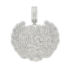 New Iced Out Bling CZ Letter Cross Pendant Necklace Various Design 5A Zircon Two Tone Color Badge Charm Men's Hip Hop