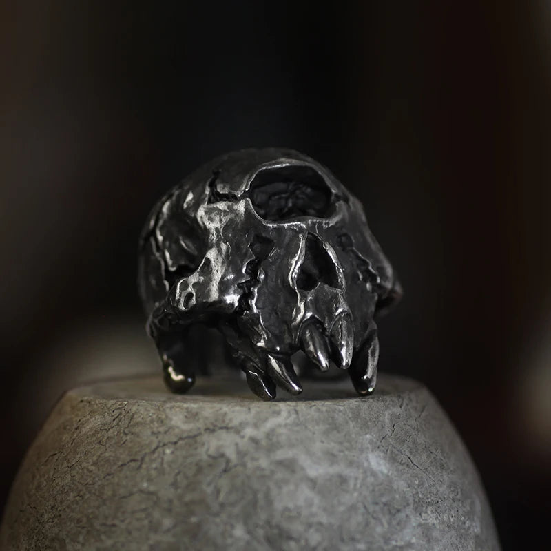 316L Stainless Steel Various Design 2022 New Arrive Classical Skull Men`s Ring With Pattern Punk Rock Gothic Creative