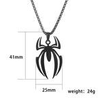 Silver Spider Pendant Necklace Box Chain