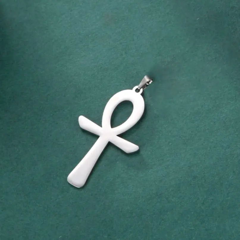 LIKGREAT Egyptian Ankh Cross Egypt Eye Pendant for Necklace Earrings Stainless Steel Eye of Horus Charms for Jewelry