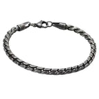 5mm Retro Silver Color Men's 316 Stainless Steel Bracelet Hip Hop S Alloy Bracelet Fashion Jewelry Retro Bracelet Accessories
