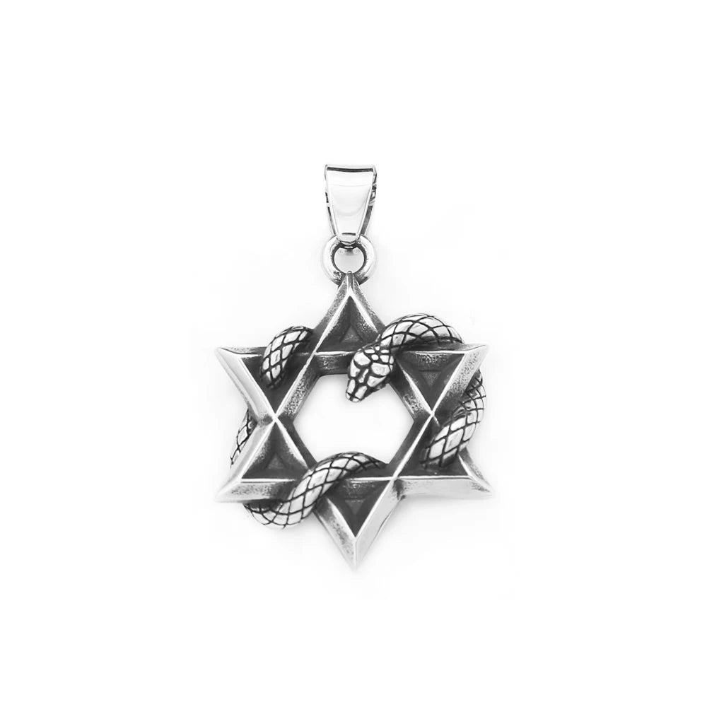 Star Snake Steel Pendant Punk Vintage David Hexagram