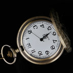 Valknut Norse Viking Pocket Watch Necklace — Bronze-Tone Quartz