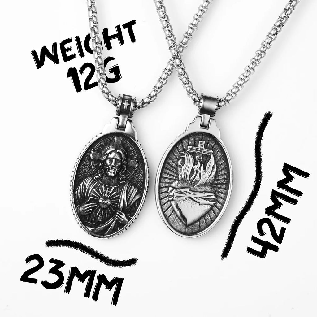 Jesus Cross Pendant Necklace — Stainless Steel