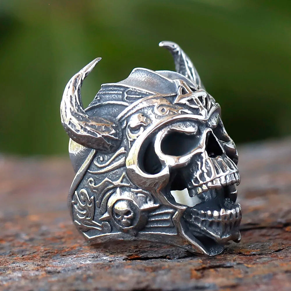 Nordic Viking Skull Ring for Men — 316L Stainless Steel