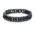 Men's Chunky 8/10/12/15MM Stainless Steel Cuban Chain Bracelets,Never Fade Silver Color Metal Hip Hop Male Wristband Pulseira
