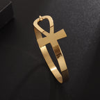 Fashion Design Stainless Steel Curved Tableware Fork Open Bracelet Men and Women Personality Charm Hip Hop Casual