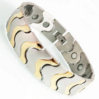 16mm Link Chain Stainless Steel Men's Bracelet Luxury Gold Color Matte Finish With Strong Magnets Therapy Man Bracelets