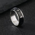 Cross Steel Ring 316L Rotating Style Finger