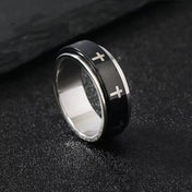 Cross Steel Ring 316L Rotating Style Finger