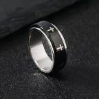 Cross Steel Ring 316L Rotating Finger