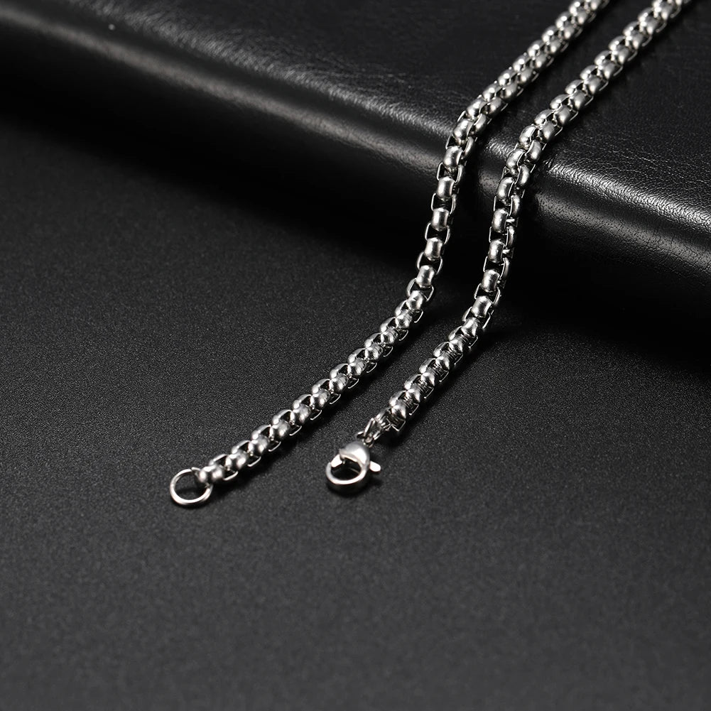 My Shape 3mm-10mm Cuban Chain Stainless Steel Necklaces for Men Male Chains Figaro Box Chain Choker Punk Jewelry 45cm 50cm 60cm