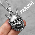 Japanese Yokai Prajna Punk Stainless Steel Men Women Necklaces Pendants Chain Jewelry Creativity Gift Dropshipping Wholesale