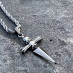 Punk Cross Pendant Necklace for Men — Stainless Steel Chain