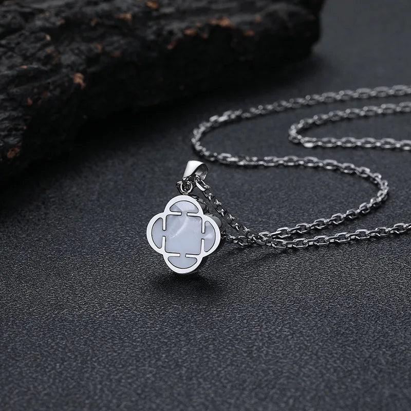 Stylish Men Petal Charms Necklace,Waterproof Stainless Steel Luck Leaf Pendant,Birthday Anniversary Father Gift for Him
